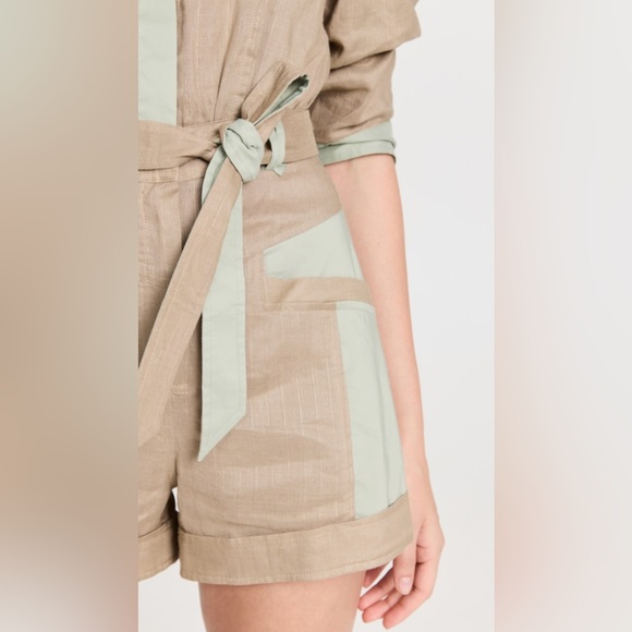 JONATHAN SIMKHAI Aliza Textured Belted Utility Romper Size 6 - Picture 14 of 14